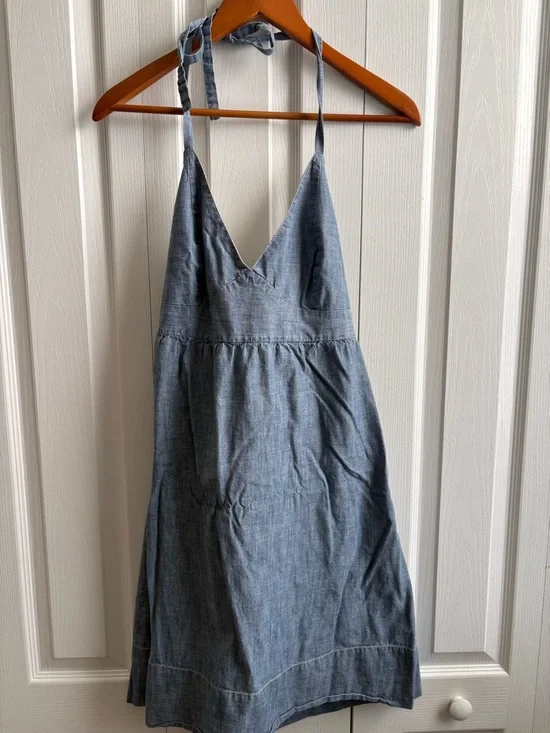 Gap Chambray Halter Dress Size 10 - Picture 1 of 5